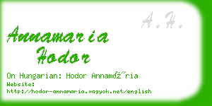 annamaria hodor business card